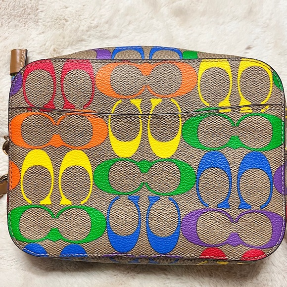 Coach Jamie Camera Bag in Rainbow 🌈 Signature Canvas NWOT - Picture 6 of 9